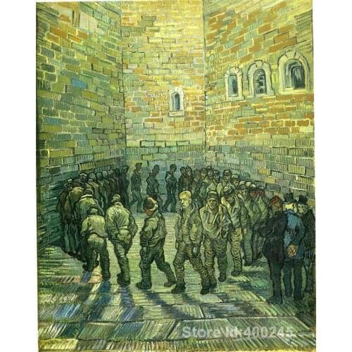 Online Art Gallery Vincent Van Gogh Handmade oil paintings Prisoners Exercising (Prisoners Round) High quality