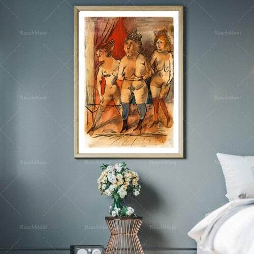 Otto Dix-Three Women, Printed, Decorated Artist House Exhibition Canvas Poster