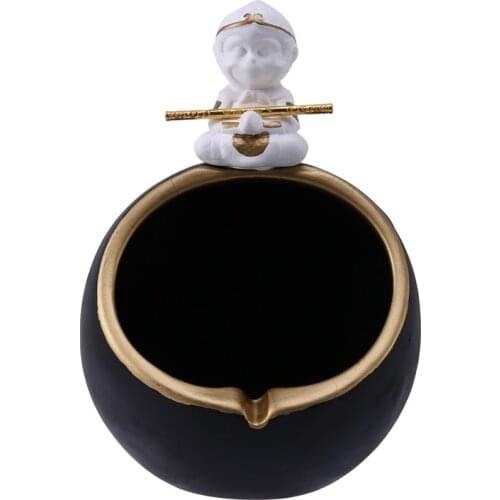 Ashtray Anti-Fly Ash Home Living Room New Chinese Ceramics Creative Personality Trend Wukong Large Ashtray Ornaments