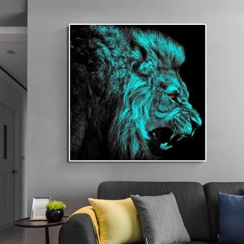 The Lions Roar Animal Graffiti Poster Painting Cuadros for Wall Art Picture Living Room Home Decoration Posters and Prints