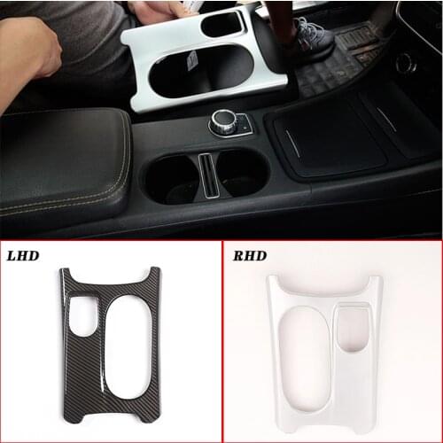 RHD LHD Carbon ABS Chrome Cup Holder Cover Trim For Mercedes Benz A/GLA/CLA Class C117 W117 W176 X156 12-19 AMG Car Accessories
