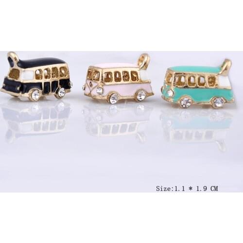 5pcs 11*19mm alloy metal enamel 3D London Bus charms dangle, fashion London Bus pendants for bracelet earrings jewelry making