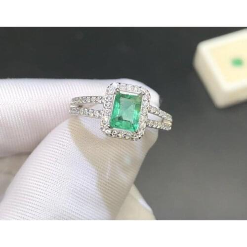 Natural And RealEmerald ring Wedding Ring Free shipping Natural real emerald 925 sterling silver
