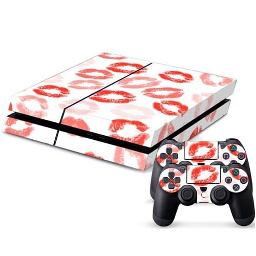 Lip Print Style PS4 Skin Sticker for Playstation 4 Console & 2 Controllers Decal Vinyl Protective Skins Style 1