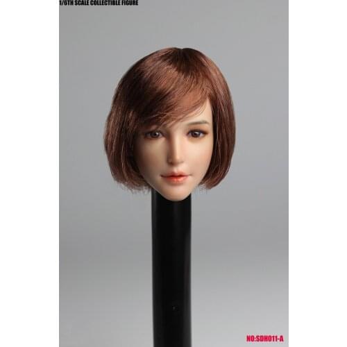 SUPER DUCK 1/6 Scale Female Asian Girl Head Sculpt PVC Carved Model SDH011 Fit 12" Action Figure Body