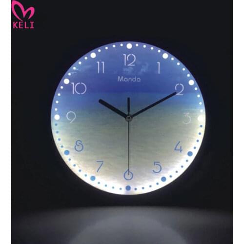 Luminous Decorative Wall Clock 12 Inch LED Glowing Silent Large Wall Clock Modern Design Living Room Bedroom Nordic Home Decor
