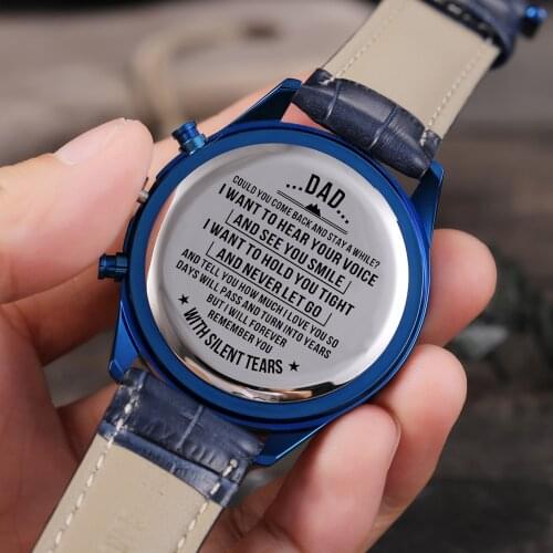 DEAR DADHOW MUCH YOU REALLY CARE - ENGRAVED WATERPROOF WATCH AS DADS BIRTHDAY LIFT, LUXURY MEN WATCH