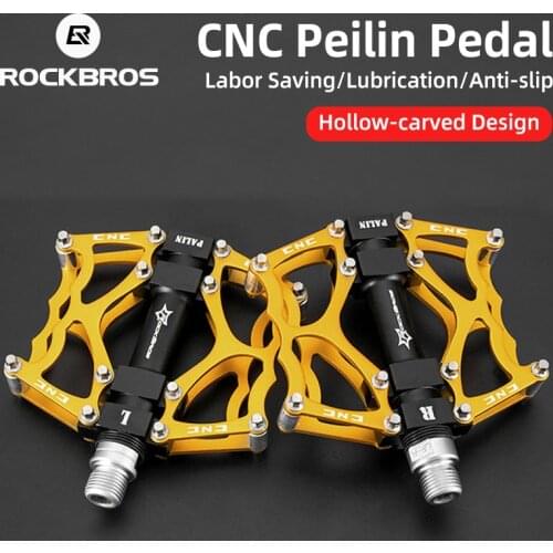 ROCKBROS Cycling Bike Pedals Aluminum Alloy Anti-slip Bicycle Pedals CNC Peilin MTB Road Bicicleta Pedals Bicycle Accessories