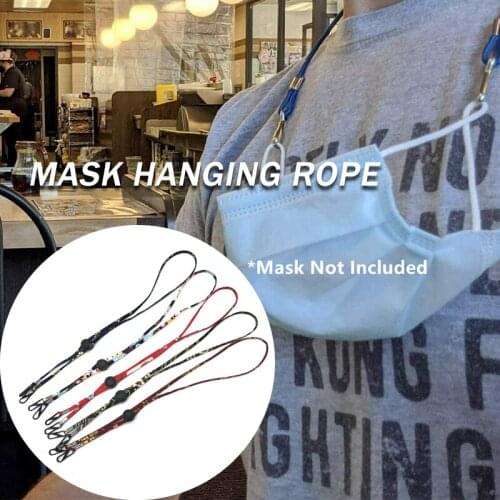 Mask Hanging Rope Face Mask Lanyard Mask Holder Adjustable Traceless Ear Hanging Rope Two Hooks Chains Lanyards Eyewear Accessor