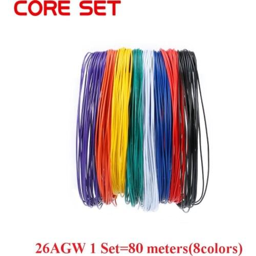1 Set 10M 26AWG Flexible Wire PVC Cable 26AWG 1.3mm Tinned Copper Wire 8 Colors Insulated LED Cable For DIY Connect