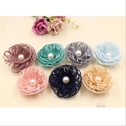 10Pcs handmade DIA 6Cm 7 color Korean version handmade bird nest pearl artificial flower DIY wedding boutonniere flower