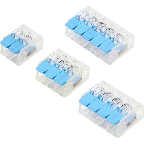 30/50/100pcs Mini Wire Cable Connectors Universal Compact Conductor Splicing Wiring Connector Push-in Terminal Block SPL-2/3 LED