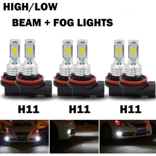 6X Combo LED Headlights High Low Beam Fog Lights for Toyota Tacoma 2016-2020 6000K