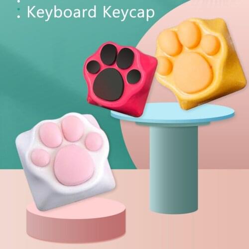 ABS Silicone Kitty Paw Artisan Cat Paws Pad Keyboard keyCaps for cherry MX Switches Personality Soft Feel Cat keycap