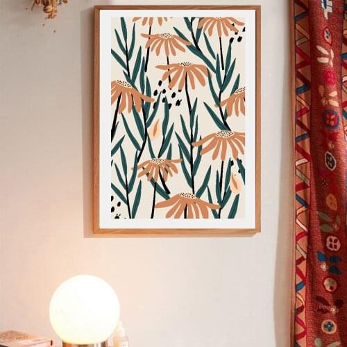 Abstract Floral Poster Art Print Canvas Painting Abstract Line Wall Art Pictures for Living Room Modern Decor Prins on The Wall