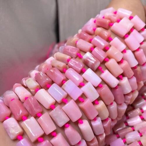 Loose beads pillar pink opal 7*10mm 14" for DIY jewelry making FPPJ wholesale beads nature gem stone