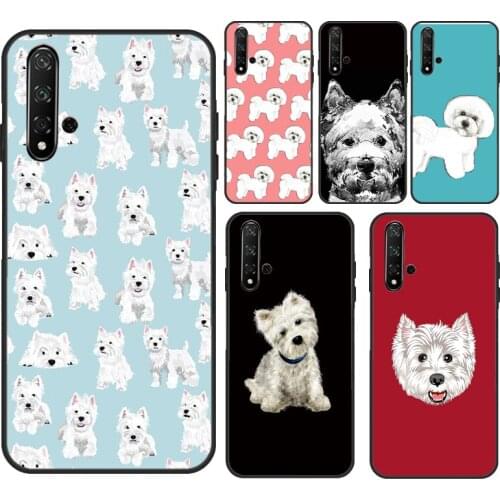 Maltese West Highland Terrier Dog For Huawei Y5 2017 Y3 II Y9 Y6 Y7 Prime 2018 2019 Y7A Y5P Y6P 2020 Nova 2 3 5T Phone Case