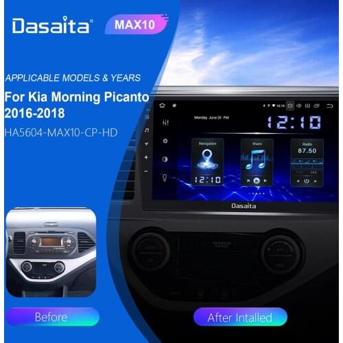 Dasaita Android 10.0 IPS TDA7850 9" Car Radio Player for Kia Picanto Morning 2011 2012 2013 2014 2015 1280*720 GPS Car Stereo