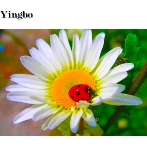 Chrysanthemum ladybug diamond embroidery crystal flower 5D diamond painting DIY full square round drill puzzles Decoration gift