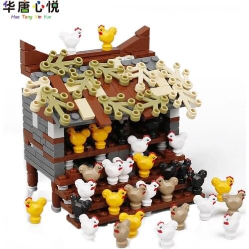 City Toys For Children Building Blocks Food MOC Models Parts Farm DIY Eggs Accessories Parts Chicken House Bricks Cities Figures