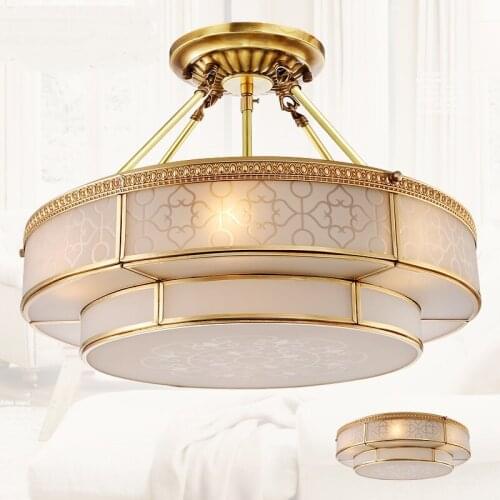 Copper Dome Light Continental Ceiling Bedroom Ceiling Light Restaurant Ceiling Light American Simple Entrance Hall ZA626 ZL149