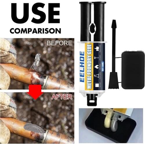 Metal Repair Gel Group Double Tube Industrial Heat Resistance Cold Weld Metal Repair Paste for Metal Casting Defect J2Y