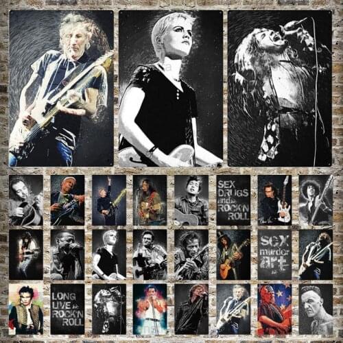 Metal Iron Signs Rock Music Rock 'N' Roll Band Rock Music Wall Art Decor For Music Cafe Pub Club Bar Iron Plaque Brand Tin Sign