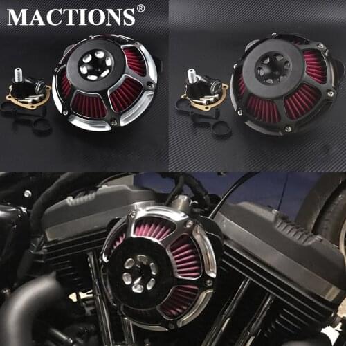 Motorcycle CNC Cut Air Cleaner Filter Intake Filter For Harley Sporster XL Touring Street Glide Road Glide 08-16 Dyna Softail