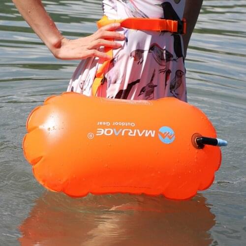 Inflatable Open Swimming Buoy Tow Float Dry Bag With Waist Belt For Swimming Water Sport Bag