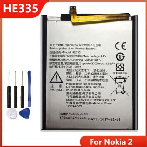 Original HE335 Phone Battery For Nokia 2 Nokia2 HE335 Replacement Rechargable Batteries 3000mAh