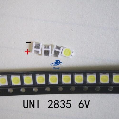 Original UNI LED 3528 2835 1210 Light Beads High Power 4000PCS 1W 6V Cool white For LED LCD TV Backlight Applicatio