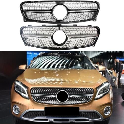 Front Bumper Racing Grill Billet Grille Cover For Mercedes-Benz X156 GLA-Class 2017-2019 Diamond