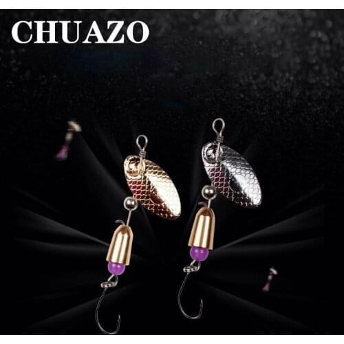 CHUAZO 5Pcs/Lot Rotating Sequin 3.5g 5.5g Bait Spoon Bait Parker Metal with Tweeter Hook Artificial Bass Bait Fishing