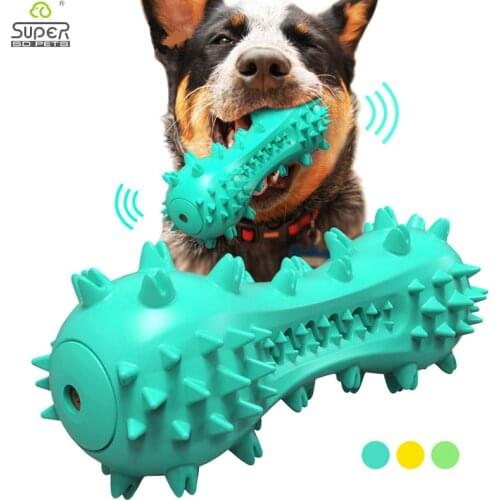 Durable Teeth Cleaning Dog Toys for Aggressive Chewers Safe Rubber Chew Pet Toys Puppy Play Game Relieve Anxiety
