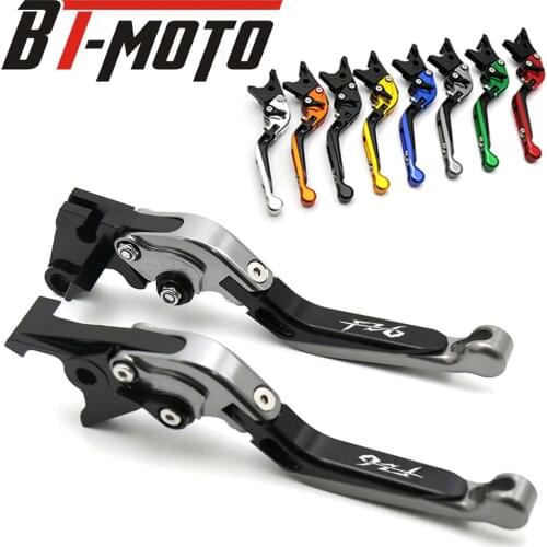 For YAMAHA FZ6 FAZER 2004-2010 FZ6 FZ 6 R 2009-2015 Motorcycle Accessories Folding Extendable Brake Clutch Levers LOGO FZ6