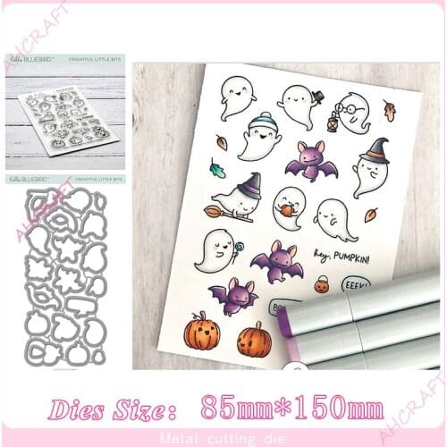 Halloween ghost Stamp and Metal Cutting Dies DIY Scrapbooking for Photo Album Decorative Embossing Silicone Clear Stamps 2020