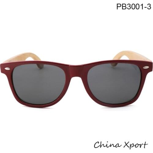 Hot red wine frame bamboo temples sunglasses men women pc bamboo sunglasses with spring hinges ecofriendly popular style glasse