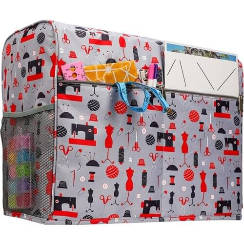 Oxford Cloth Sewing Machine Dust Cover With Pockets For Needles Sewing Machine Accessories Storage Bag Household For Women