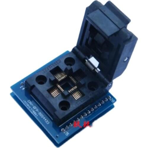 TQFP32/LQFP32/QFP32 to DIP32 Flip Seat TQFP32 to DIP28 AVR Programming and Burning Seat