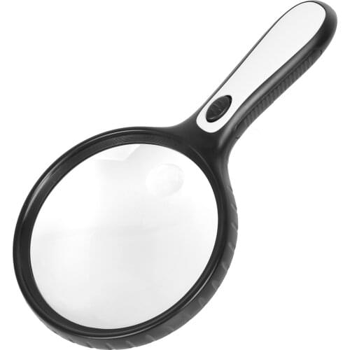Double Lens Magnifier 6X 3X Magnifier Magnifying Glass Len Large Diameter Lighted Magnifier with LED Lights for Reading