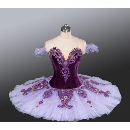 Women Professional ballet dress ballerina pancake tutu purple professional ballet tutu