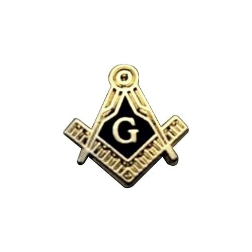 Masonic Lapel Pins Gold Compass And Square G Enamel Brooch Gifts Badges With Butterfly Clutch,10mm