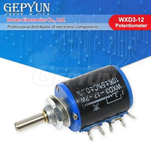 1PCS WXD3 WXD3-12 Wirewound Potentiometer1W 1K 2K2 3K3 4K7 10K Ohm 100R 220R 470R 2.2K 3.3K 4.7K 1W