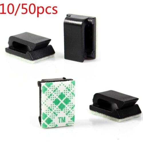 10/50pcs Self Adhesive Adjustable Fixed Screw Mount Base Bracket Holder Wire Management Harness Clamp Cable Clip