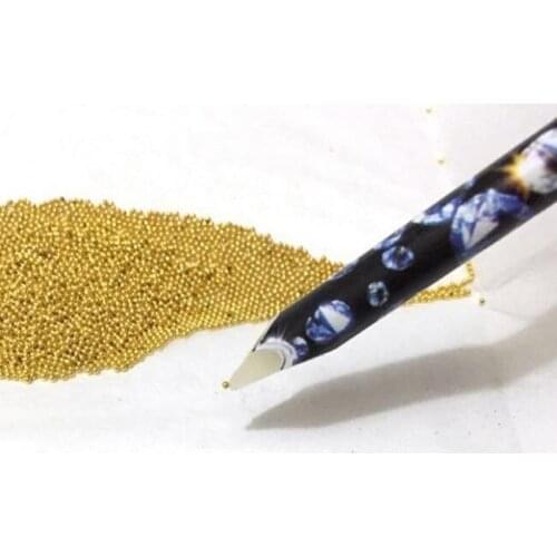 10pcs Easily Picking Up Wax Pen 3D Resin Rhinestones Gems Bead Studs Picker Wooden Dotting Pencil Manicure Nail Art Tool