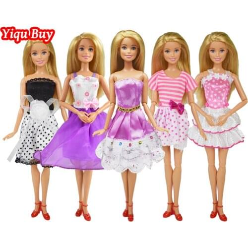 5 Pcs/lot Fashion Design Princess Dress Mixed Style Doll Clothes Accessories Supplies Equipment Toy Gift for 12 Inch Doll Dress