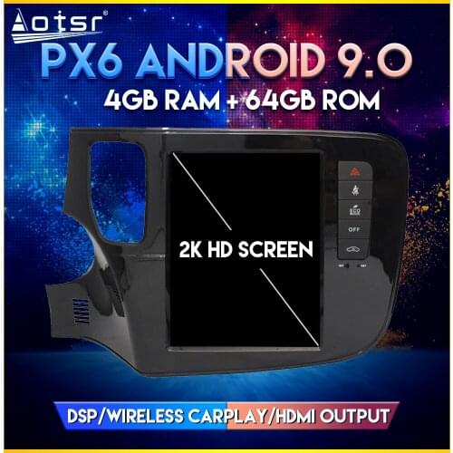 AOTSR Car GPS Radio For Mitsubishi Outlander 2019+ Android 9.0 Tesla style Vertical screen Car GPS Navigation Player CARPLAY