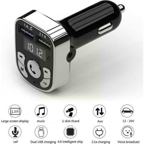 Bluetooth Fm Transmitter Car Charger Wfm9-1001 Car Kit Handsfree Bluetooth Dual Usb Charger Car Wireless Audio Receiver