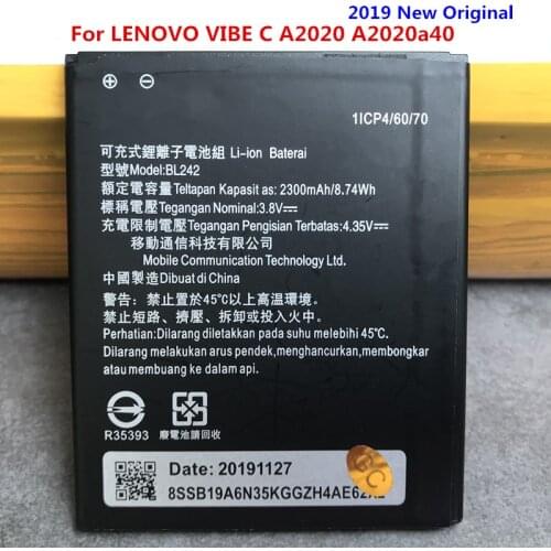 BL242 100% New High Quality 2300mAh Mobile Phone Battery For LENOVO VIBE C A2020 A2020a40 Batteries