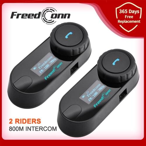 FreedConn Motorcycle Helmet Intercom TCOM-SC Motocycle Bluetooth Interphone Headset LCD Screen FM Radio T-COM SC